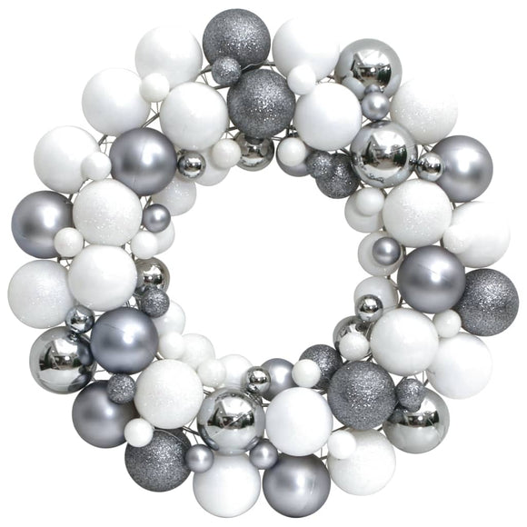 NNEVL Christmas Wreath White and Grey 45 cm Polystyrene