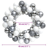 NNEVL Christmas Wreath White and Grey 45 cm Polystyrene