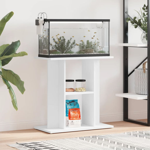 NNEVL Aquarium Stand White 60x30x60 cm Engineered Wood