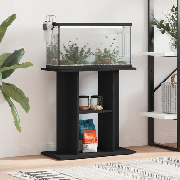 NNEVL Aquarium Stand Black 60x30x60 cm Engineered Wood