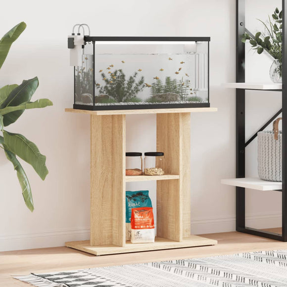 NNEVL Aquarium Stand Sonoma Oak 60x30x60 cm Engineered Wood