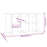 NNEVL Aquarium Stand White 120x40x60 cm Engineered Wood