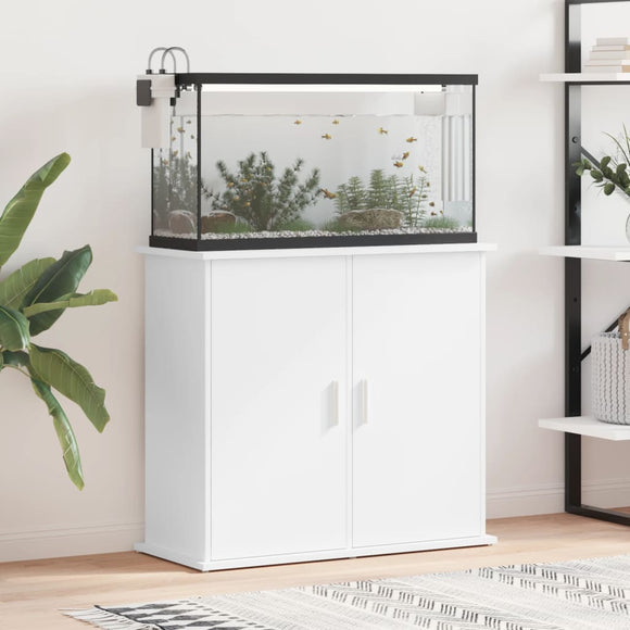 NNEVL Aquarium Stand White 81x36x73 cm Engineered Wood