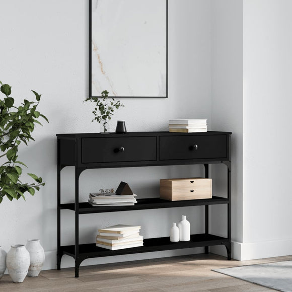 NNEVL Console Table Black 100x25x75 cm Engineered Wood