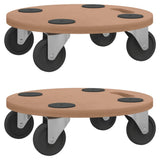 NNEVL Dolly Trolleys 2 pcs Round Engineered Wood