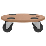 NNEVL Dolly Trolleys 2 pcs Round Engineered Wood