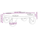 NNEVL Dolly Trolleys 2 pcs Round Engineered Wood