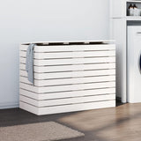 NNEVL Laundry Basket White 88.5x44x66 cm Solid Wood Pine