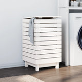 NNEVL Laundry Basket White 44x44x76 cm Solid Wood Pine