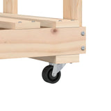NNEVL Log Holder with Wheels 76.5x40x108 cm Solid Wood Pine