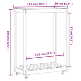 NNEVL Log Holder with Wheels 76.5x40x108 cm Solid Wood Pine