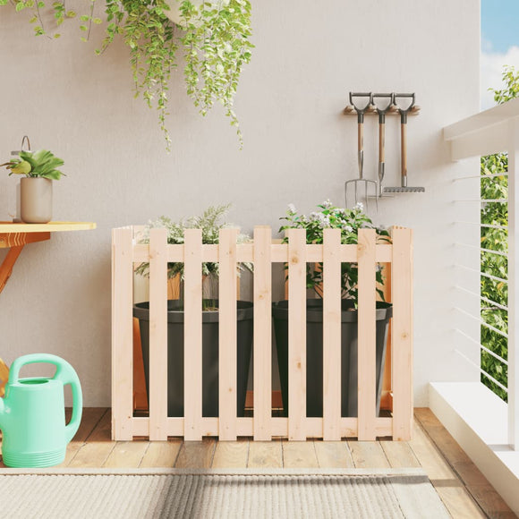 NNEVL Garden Raised Bed with Fence Design 100x50x70 cm Solid Wood Pine