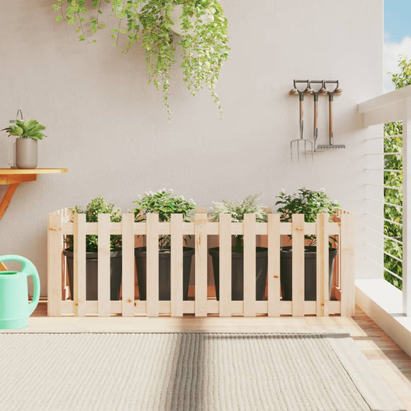 NNEVL Garden Raised Bed with Fence Design 150x50x50 cm Solid Wood Pine