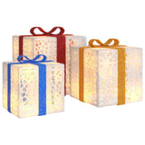 NNEVL Lighted Christmas Boxes 3 pcs 64 LEDs Warm White
