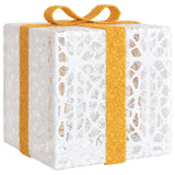 NNEVL Lighted Christmas Boxes 3 pcs 64 LEDs Warm White