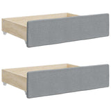 NNEVL Bed Drawers 2 pcs Light Grey Engineered Wood and Fabric