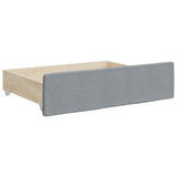 NNEVL Bed Drawers 2 pcs Light Grey Engineered Wood and Fabric