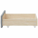 NNEVL Bed Drawers 2 pcs Light Grey Engineered Wood and Fabric
