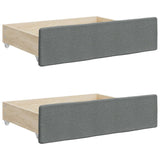 NNEVL Bed Drawers 2 pcs Dark Grey Engineered Wood and Fabric