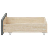 NNEVL Bed Drawers 2 pcs Dark Grey Engineered Wood and Fabric
