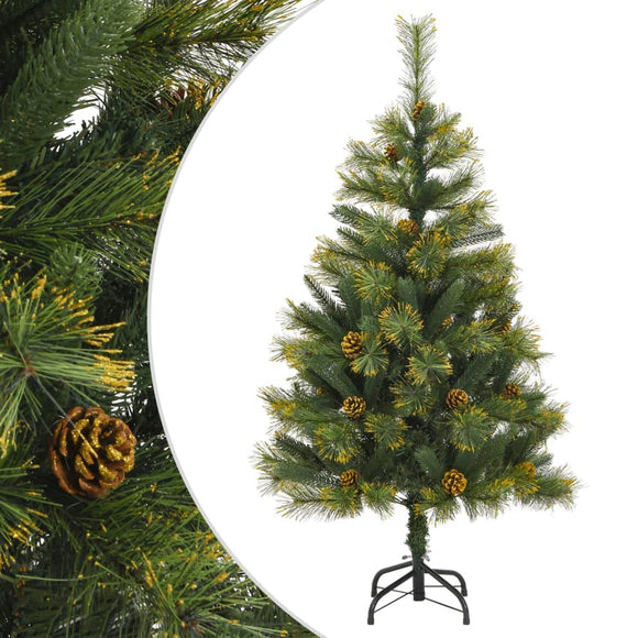NNEVL Artificial Hinged Christmas Tree with Cones 120 cm