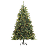 NNEVL Artificial Hinged Christmas Tree with Cones 180 cm