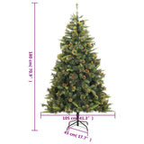 NNEVL Artificial Hinged Christmas Tree with Cones 180 cm