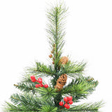 NNEVL Artificial Hinged Christmas Tree with Cones and Berries 120 cm