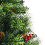 NNEVL Artificial Hinged Christmas Tree with Cones and Berries 120 cm