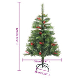 NNEVL Artificial Hinged Christmas Tree with Cones and Berries 120 cm