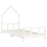 NNEVL Kids Bed Frame White 92x187 cm Single Solid Wood Pine