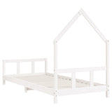 NNEVL Kids Bed Frame White 92x187 cm Single Solid Wood Pine