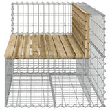 NNEVL Garden Bench Gabion Design 122x71x65.5 cm Impregnated Wood Pine