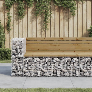 NNEVL Garden Bench Gabion Design 122x71x65.5 cm Impregnated Wood Pine