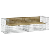 NNEVL Garden Bench Gabion Design 244x71x65.5 cm Impregnated Wood Pine