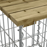 NNEVL Garden Bench Gabion Design 244x71x65.5 cm Impregnated Wood Pine