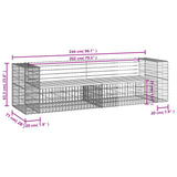 NNEVL Garden Bench Gabion Design 244x71x65.5 cm Impregnated Wood Pine