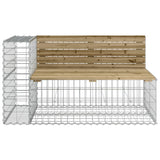 NNEVL Garden Bench with Gabion Basket Impregnated Wood Pine