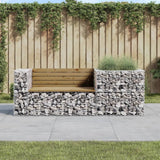 NNEVL Garden Bench with Gabion Basket Impregnated Wood Pine