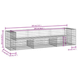 NNEVL Garden Bench Gabion Design 287x71x65.5 cm Solid Wood Douglas