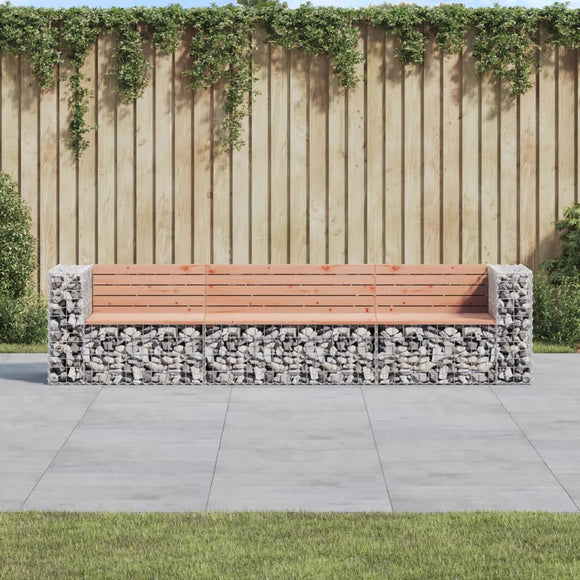 NNEVL Garden Bench Gabion Design 287x71x65.5 cm Solid Wood Douglas