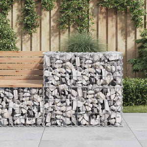 NNEVL Gabion Basket Silver 70x70x65 cm Galvanised Iron
