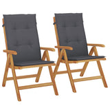 NNEVL Reclining Garden Chairs with Cushions 2 pcs Solid Wood Teak