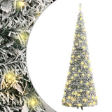 NNEVL Artificial Christmas Tree Pop-up Flocked Snow 150 LEDs 180 cm