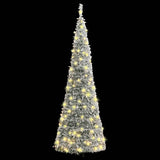 NNEVL Artificial Christmas Tree Pop-up Flocked Snow 150 LEDs 180 cm