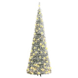 NNEVL Artificial Christmas Tree Pop-up Flocked Snow 150 LEDs 180 cm