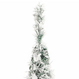 NNEVL Artificial Christmas Tree Pop-up Flocked Snow 150 LEDs 180 cm