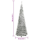 NNEVL Artificial Christmas Tree Pop-up Flocked Snow 150 LEDs 180 cm