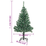 NNEVL Artificial Christmas Tree with Flocked Snow Green 150 cm
