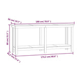 NNEVL Work Bench 180x50x80 cm Solid Wood Pine
